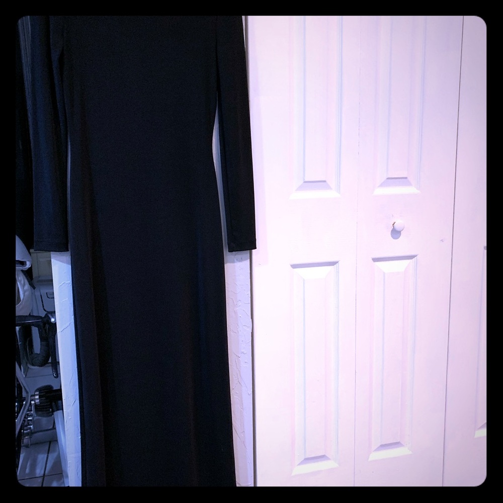 Moschino Black Fitted low cut back black dress